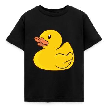 Badeente Gummiente - Kinder T-Shirt - Schwarz - Vorne - AI Model Kid Female (0cm)