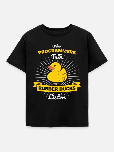 Programmierer Gummiente Debug - Børne-T-shirt - sort