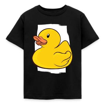 Badeente Gummiente - Kinder T-Shirt - Schwarz - Vorne - AI Model Kid Female (0cm)