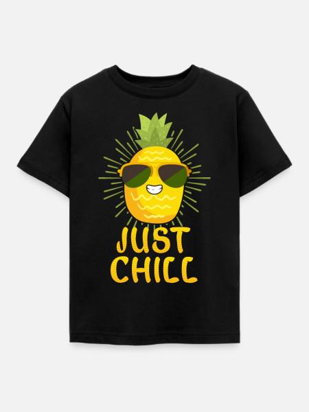 Ananas - Kinder T-Shirt - Schwarz