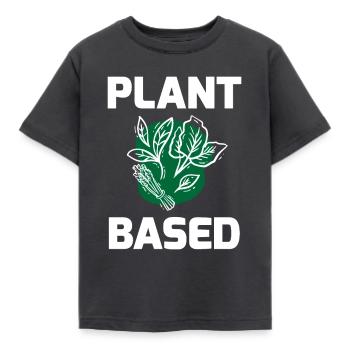 Plant Based Veggi Shirt - Kinder T-Shirt - Dunkelgrau - Vorne - AI Model Kid Female (0cm)