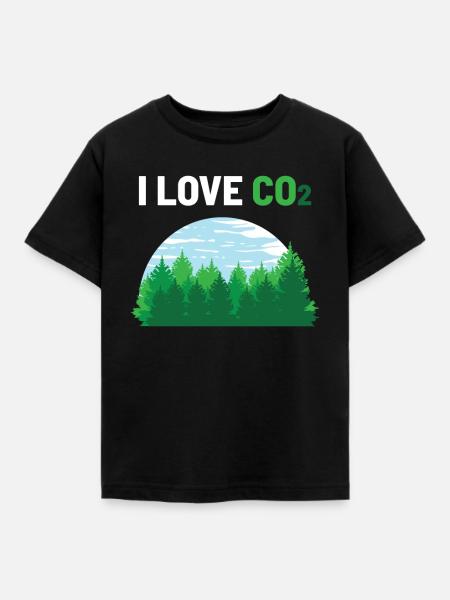 I Love CO2 - Kinder T-Shirt - Schwarz