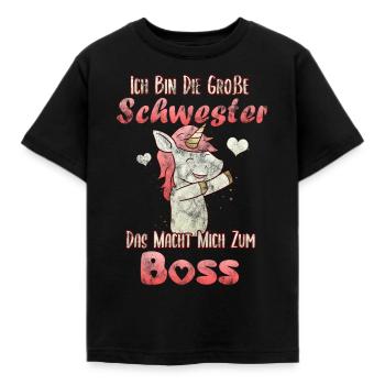 Ich Bin Große Schwester Einhorn - Kinder T-Shirt - Schwarz - Vorne - AI Model Kid Female (0cm)
