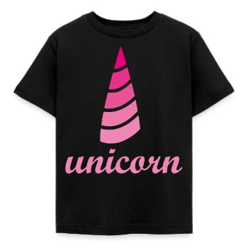 unicorn unicorn - Kids' T-Shirt - black - Front - AI Model Kid Female (0cm)