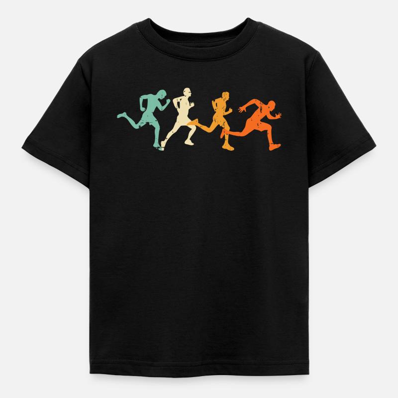 Retro Sprint Runner Athlete Athlétisme Athlétisme - T-shirt Enfant - noir