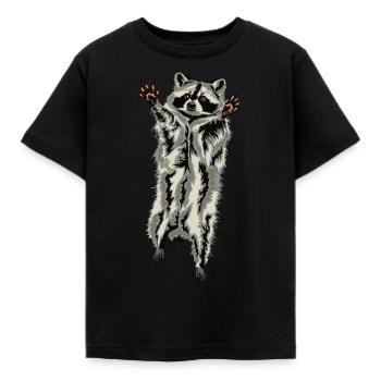 Raccoon Hug Racoon Hug - Kids' T-Shirt - black - Front - AI Model Kid Female (0cm)