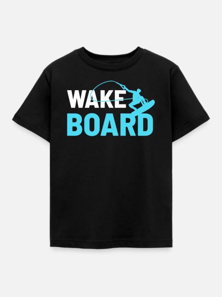Wakeboarding - Kinder T-Shirt - Schwarz