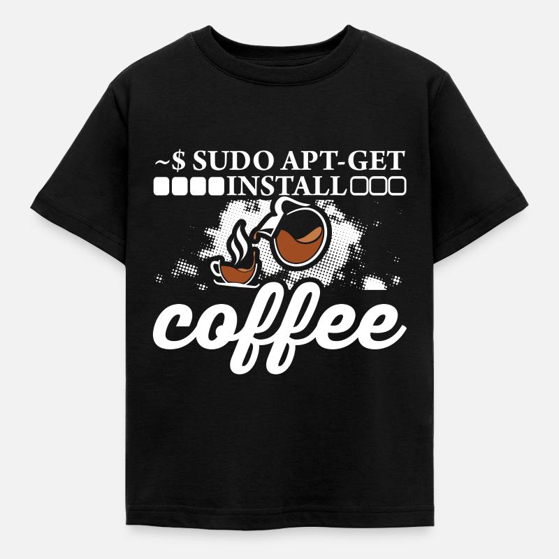 Linux Sudo Apt - Installez le café. - T-shirt Enfant - noir
