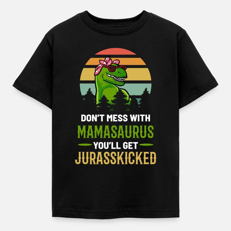 Mamasaurus Muttertag - Kinder T-Shirt - Schwarz