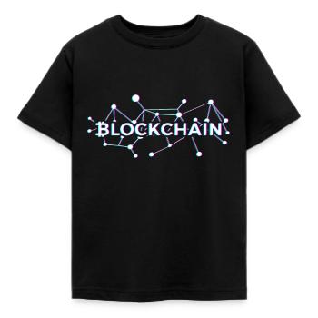 block chain - Kids' T-Shirt - black - Front - AI Model Kid Female (0cm)