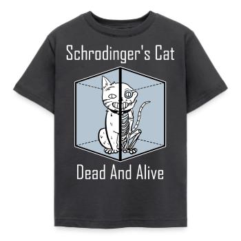 Schrödingers Katze tot und lebendig Hemd Katzenliebhaber F - Kinder T-Shirt - Dunkelgrau - Vorne - AI Model Kid Female (0cm)