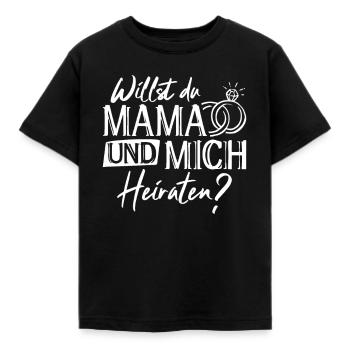 Heiratsantrag Marry Me Heitate mich - Kinder T-Shirt - Schwarz - Vorne - AI Model Kid Female (0cm)