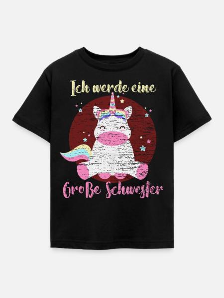 Ich werde eine große Schwester - Kinder T-Shirt - Schwarz