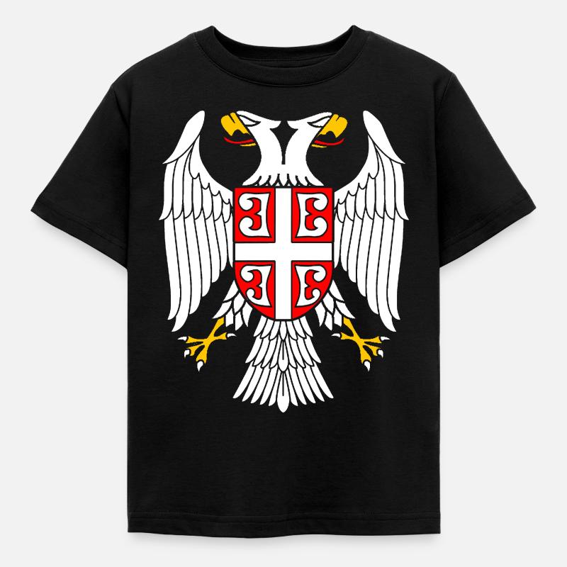 Aigle serbe - T-shirt Enfant - noir