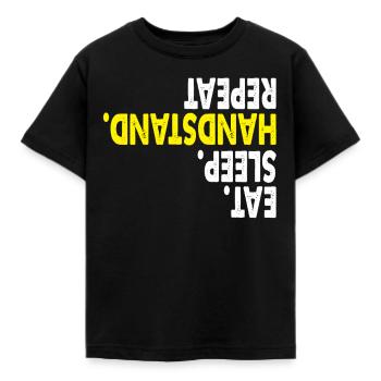 Handstand Geschenk Turnen - Kinder T-Shirt - Schwarz - Vorne - AI Model Kid Female (0cm)