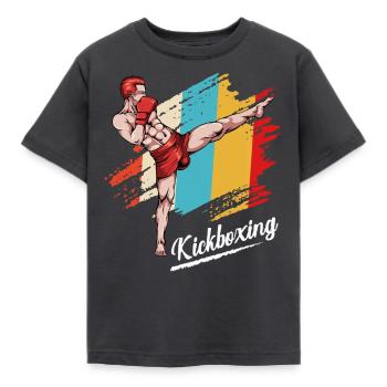 Kickboxing - Kids' T-Shirt - dark grey - Front - AI Model Kid Female (0cm)
