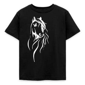 Pferd - Kinder T-Shirt - Schwarz - Vorne - AI Model Kid Female (0cm)