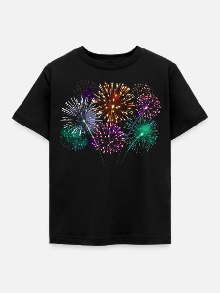 Feuerwerk Silvester Party - Kinder T-Shirt - Schwarz