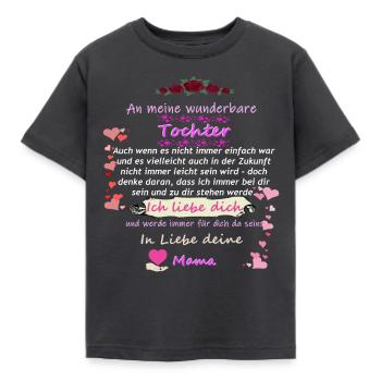 Wunderbarer Tochter Mutter Spruch - Kinder T-Shirt - Dunkelgrau - Vorne - AI Model Kid Female (0cm)
