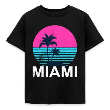 Miami Beach - Kinder T-Shirt - Schwarz - Vorne - AI Model Kid Female (0cm)