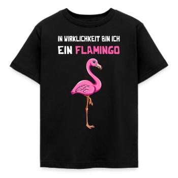 Flamingo Karneval Fasching Fastnacht - Kinder T-Shirt - Schwarz - Vorne - AI Model Kid Female (0cm)