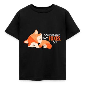 Renard Renards Renard Renard Rouge Renard En Bois Cadeau - T-shirt Enfant - noir - Devant - AI Model Kid Female (0cm)