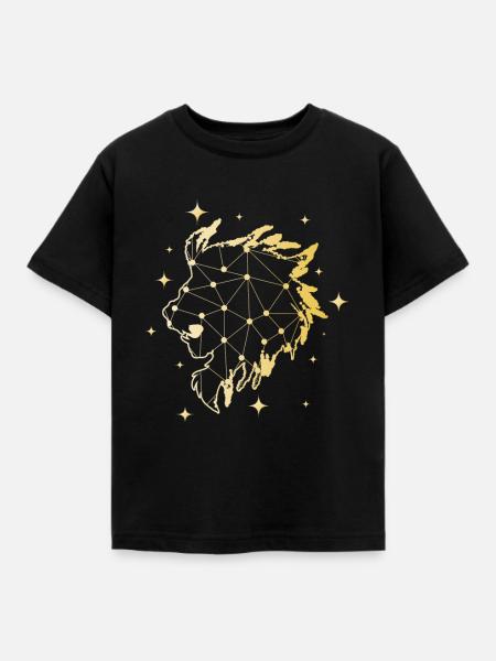 löwe Sternzeichen - Kinder T-Shirt - Schwarz