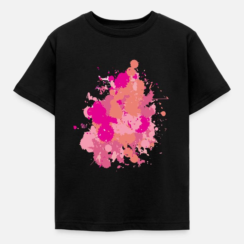 Farbklecks - Kinder T-Shirt - Schwarz