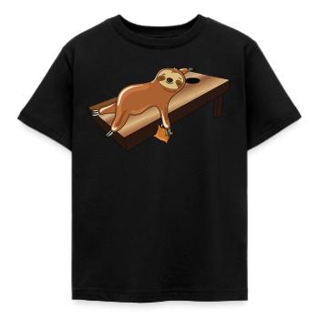 Drôle de cornhole chemise - T-shirt Enfant - noir - Devant - AI Model Kid Female (0cm)