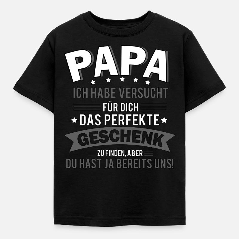 Papa Vatertagsgeschenk - Kinder T-Shirt - Schwarz
