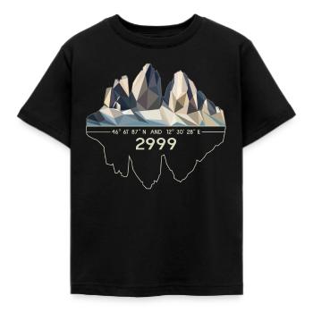 Dolomites Sesto three battlements tre cime di lavaredo - Kids' T-Shirt - black - Front - AI Model Kid Female (0cm)