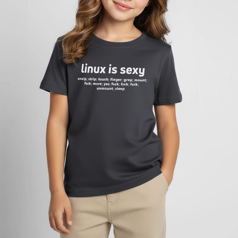 Linux Funny Commands Fsck Unmount Linux-Benutzer Kinder T-Shirt