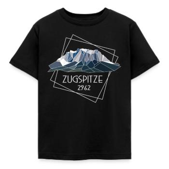Zugspitze Deutschland Höchster Berg 2692 Low Poly - Kinder T-Shirt - Schwarz - Vorne - AI Model Kid Female (0cm)