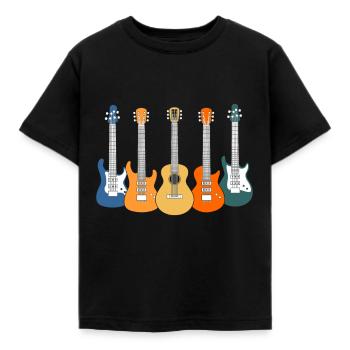 Gitarren - Kinder T-Shirt - Schwarz - Vorne - AI Model Kid Female (0cm)