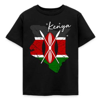 Kenya - Kids' T-Shirt - black - Front - AI Model Kid Female (0cm)