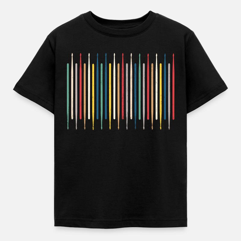 Drum drum sticks - Kids' T-Shirt - black