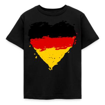 Coeur drapeau Allemagne - T-shirt Enfant - noir - Devant - AI Model Kid Female (0cm)