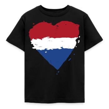 Coeur drapeau néerlandais - T-shirt Enfant - noir - Devant - AI Model Kid Female (0cm)