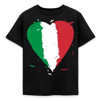 Coeur drapeau Italie - T-shirt Enfant - noir - Devant - AI Model Kid Female (0cm)