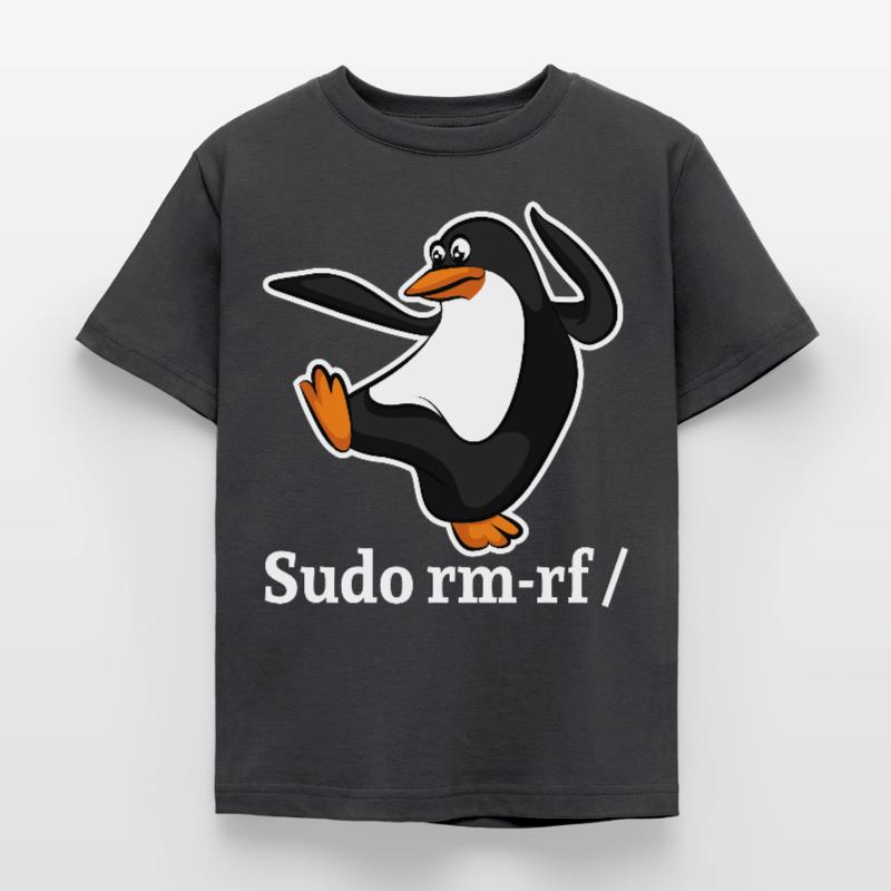Tux Linux Pingouin Sudo Rm Rf | Computerfreak Hack T-shirt Enfant