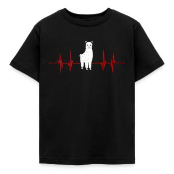 Alpaca llama gift idea Fluffy Shaggy - Kids' T-Shirt - black - Front - AI Model Kid Female (0cm)