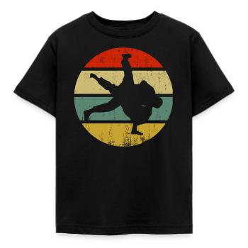 judo - Kids' T-Shirt - black - Front - AI Model Kid Female (0cm)