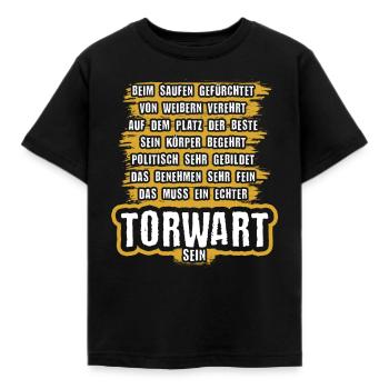 Torwart - Kinder T-Shirt - Schwarz - Vorne - AI Model Kid Female (0cm)