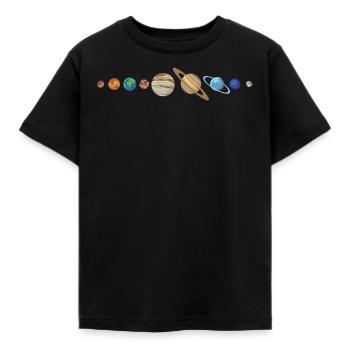 Universum Planeten - Kinder T-Shirt - Schwarz - Vorne - AI Model Kid Female (0cm)