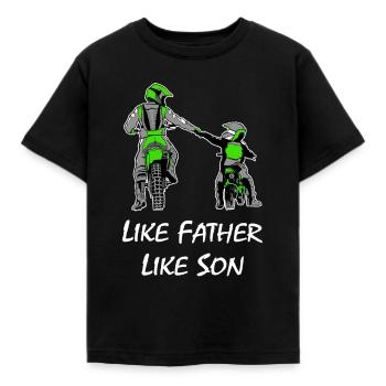 Motocross father and son - Kids' T-Shirt - black - Front - AI Model Kid Female (0cm)