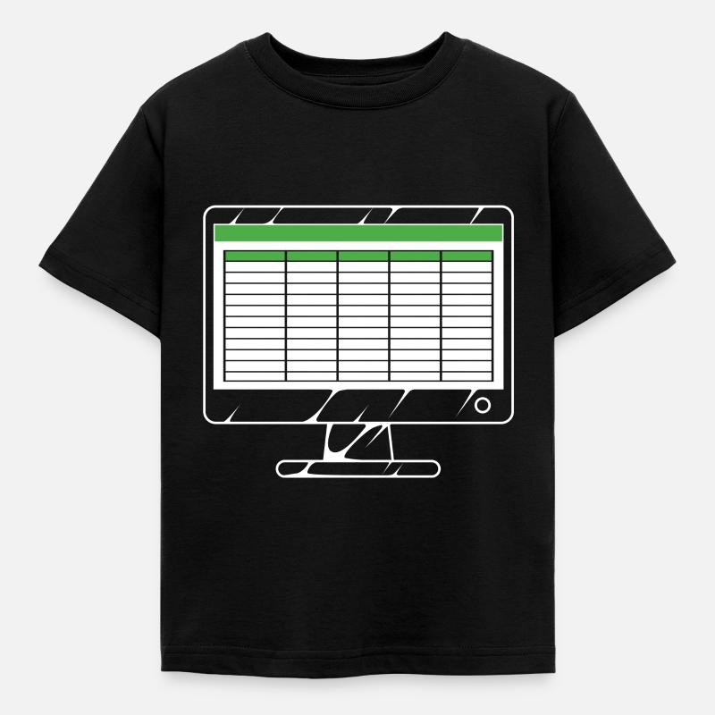 Spreadsheet computer - Kids' T-Shirt - black