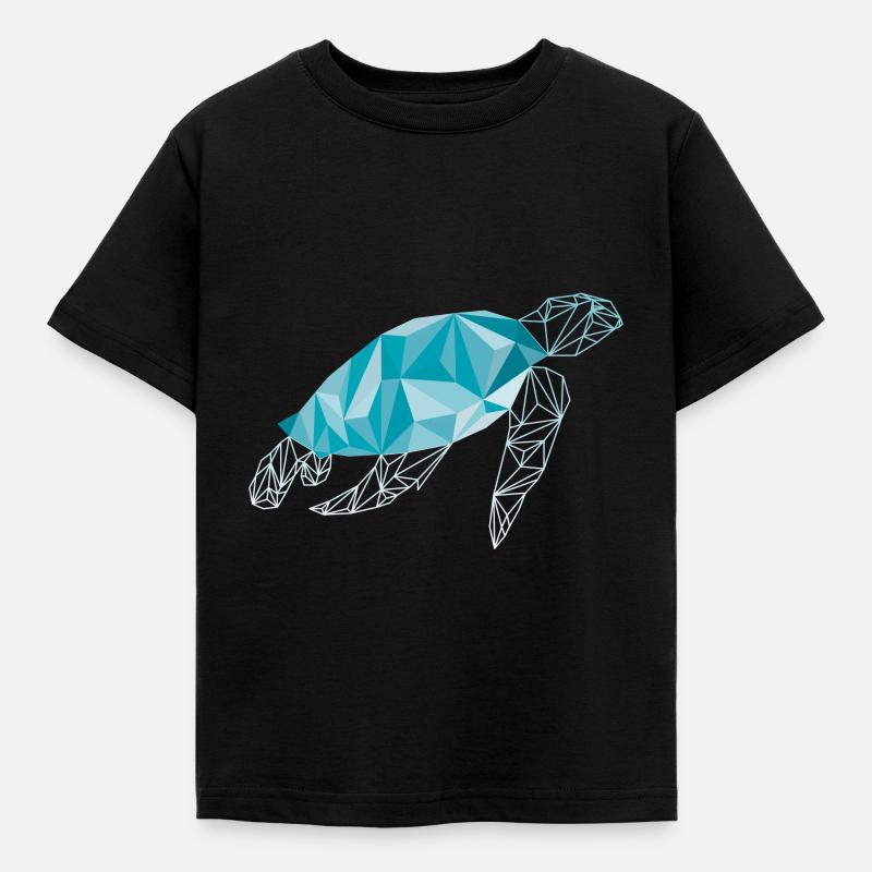 Schildkröte polygon - Kinder T-Shirt - Schwarz
