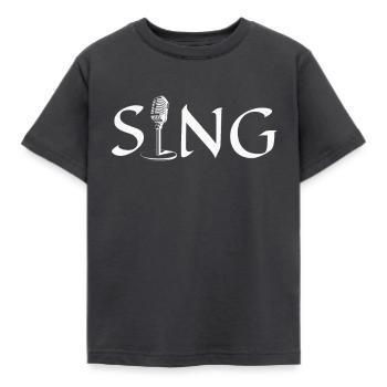 Chant microphone vintage chant musique - T-shirt Enfant - charbon - Devant - AI Model Kid Female (0cm)