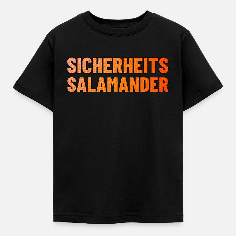 Sicherheitssalamander - Kinder T-Shirt - Schwarz