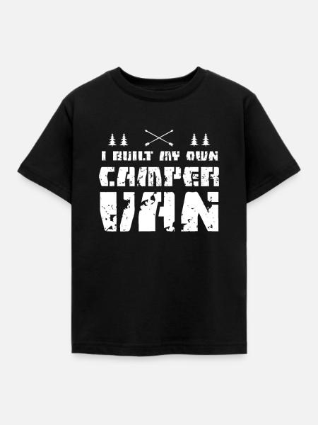 Campervan selber bauen - Kinder T-Shirt - Schwarz